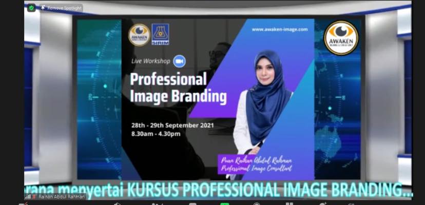 Kursus Professional Image Branding Sirim Berhad 28 – 29 September 2021