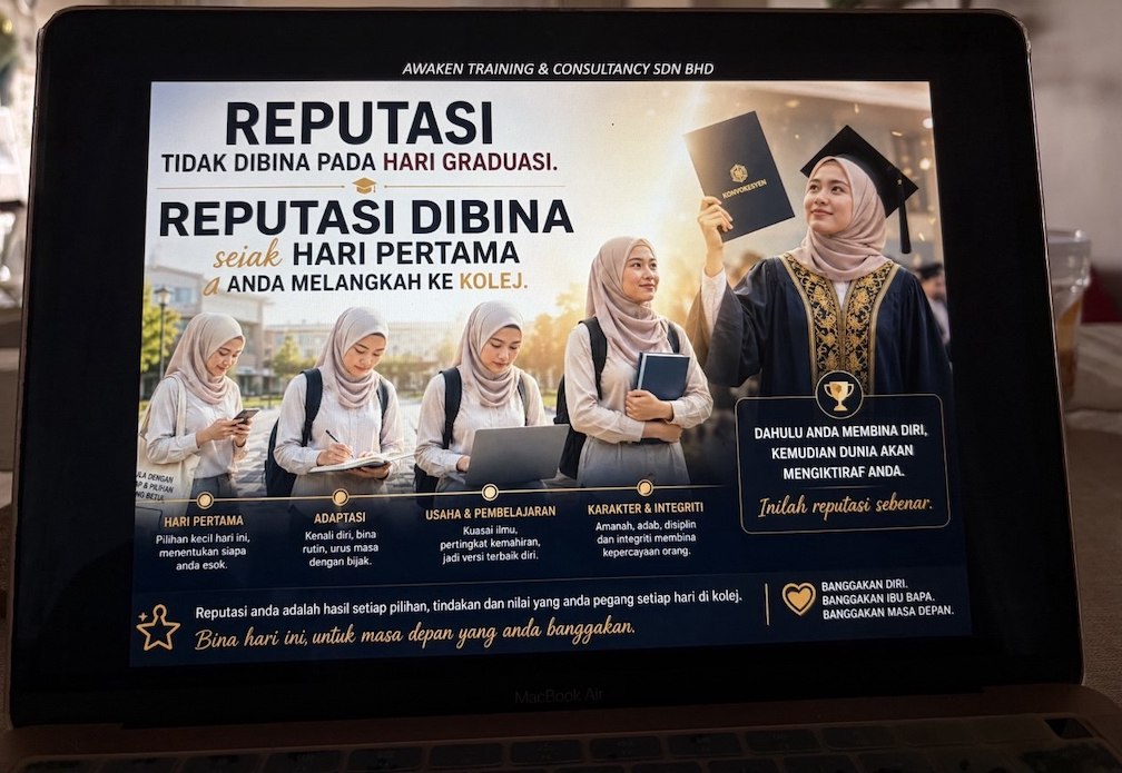 Program Grace & Grit: My Look, My Pesona anjuran Kolej Profesional MARA (KPM) Ayer Molek pada 1 Ogos 2026 bertempat di Anjung Munsyi Abdullah, KPM Ayer Molek, Melaka Program Grace & Grit: My Look, My Pesona anjuran Kolej Profesional MARA (KPM) Ayer Molek pada 1 Ogos 2026 bertempat di Anjung Munsyi Abdullah, KPM Ayer Molek, Melaka