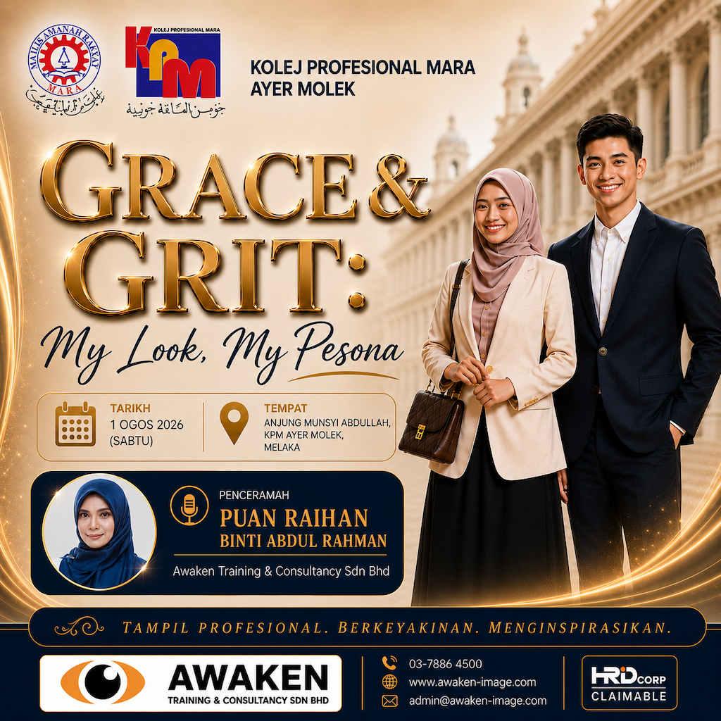 Grace & Grit: My Look, My Pesona anjuran Kolej Profesional MARA (KPM) Ayer Molek pada 1 Ogos 2026 Grace & Grit: My Look, My Pesona anjuran Kolej Profesional MARA (KPM) Ayer Molek pada 1 Ogos 2026