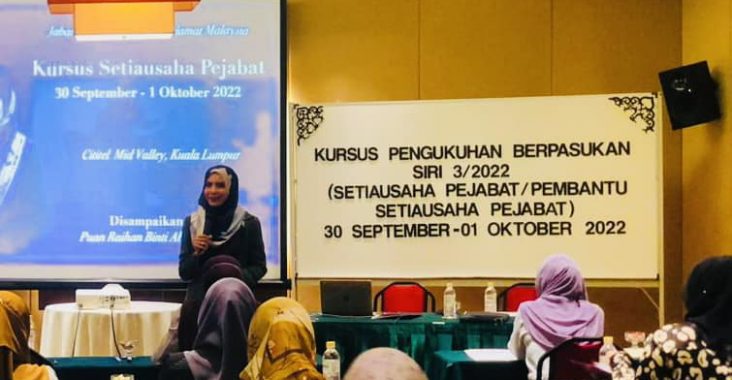 Kursus Setiausaha Pejabat anjuran Jabatan Bomba dan Penyelamat Malaysia pada 30 September hingga 1 Oktober 2022